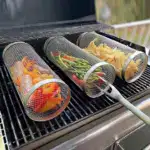 BBQ outdoor grill net /Barbecue Stainless Steel Wire Mesh Cylinder