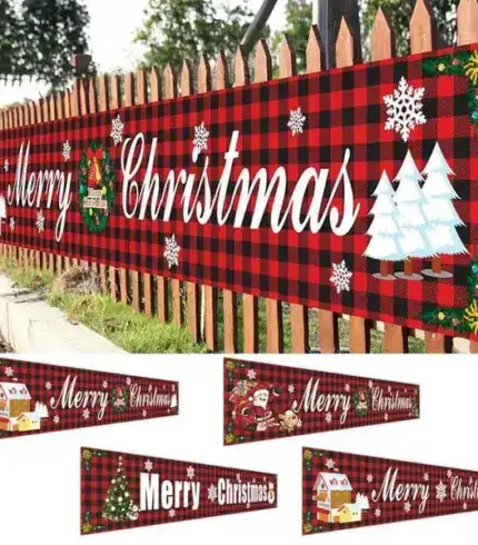 Christmas Outdoor Banner Flag Pulling