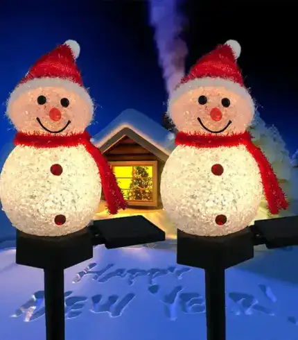 Outdoor Solar Snowman Garden Lights