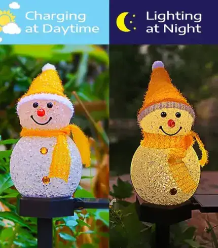 Outdoor Solar Snowman Garden Lights