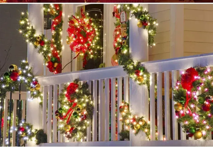 Christmas lights in use