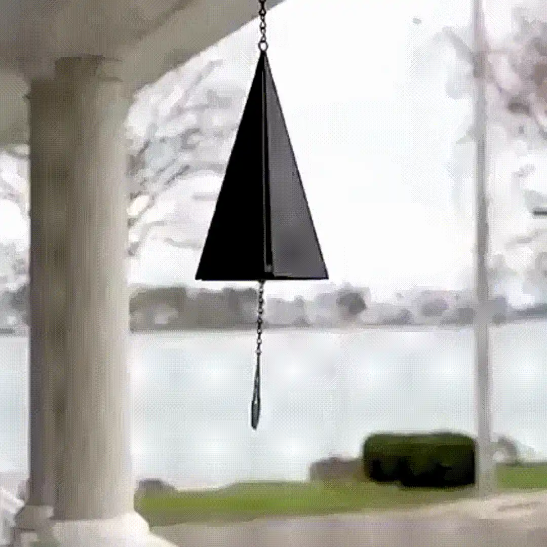 Wind chimes in motion