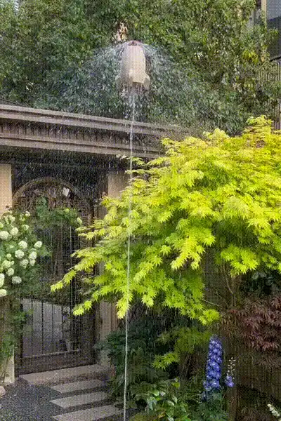 Rocket sprinkler in action