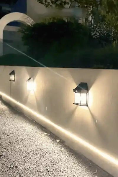 Solar Wall Light in Use