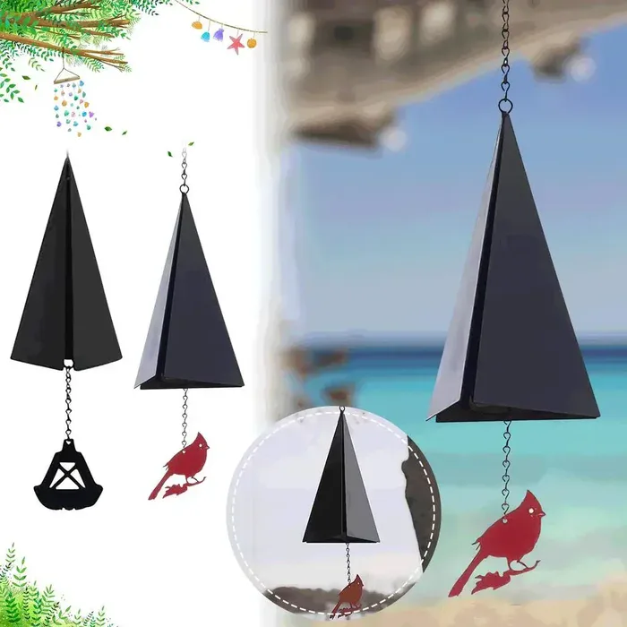 Wind chime in outdoor setting