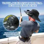 Wide Brim Solar Fan Outdoor Fishing Hat-Solar & USB Charging - Image 16